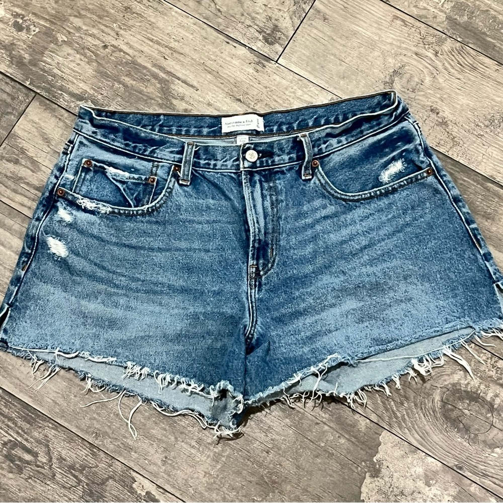 Abercrombie & Fitch Blue Jean Shorts Distressed Cut-Off Style
